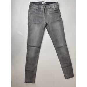 DL1961 Jeans Emma Power Legging Gray Whiskered Wash Grunge Emo Concert Women 28